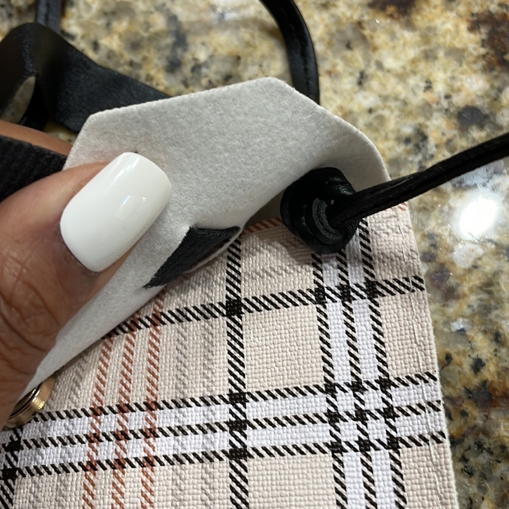 Designer White Plaid Mini Handbag - Picture 9 of 12